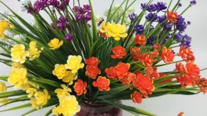 Simulation 5 head Spring Grass Dais Chrysanthemum Wildflower Orchid Plant Planting Home Furnishings