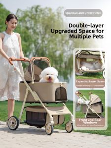 Lightweight Portable Detachable Foldable Pet Stroller