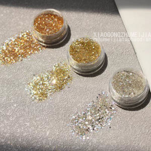 Super Shiny Nail Art Sequins Mixed Sizes Sparkling Diamond Nail Stickers Bright Glitter Powder Popular Net Red Packaged