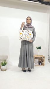 Tas Tote Bag Resleting Untuk Kuliah Seminar Belanja Bisa Custom Sablon