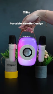 OLIKE Speaker Bluetooth portable KM7 10W Karaoke Dengan Dual Mic RGB