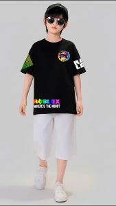 Roblox Kaos Hitam Anak laki laki Usia 3 tahun s/d 12 tahun fashion Katun Terbaru SHIBAKIDS C50
