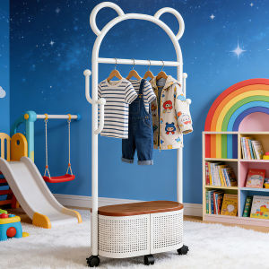 HUIXIONGKANLAN | Children Bedroom Bedside Overnight Clothes Metal Portable Garment Rack