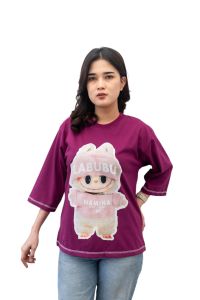 NAMINA - Tshirt Kaos Cewe Labubu Model Outside Jahitan Luar Pakaian Wanita Size M - XXL