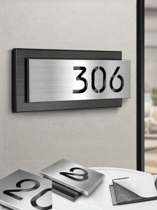 QIANGBIAO | Luxurious Creative Stainless Steel Sign for Apartment Doorway