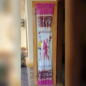 Gorden Jendela Kupu kupu Motip Mawar bahan vitrase transfaran