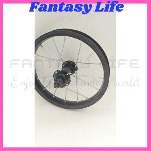 Fantasy Pelek jadi siap pakai ukuran 12 sepeda anak velg DEPAN saja velg alloy warna hitam jari jari chrome