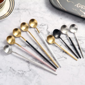 Thìa Cà Phê Dài Tay Cầm Bằng Sắt Vàng Thìa Trộn Sữa Thìa Trộn Cà Phê Thìa Trộn Trà Sữa Thìa Trộn Sữa Thanh Trộn Sữa