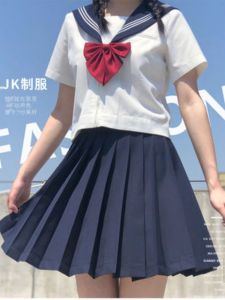 Bộ Đồng Phục Học Sinh Phong Cách Nhật Bản Mới Màu Xanh Lam Và Trắng Tím Dài Tay Ngắn Tay Váy Xếp Ly Cho Nữ Mùa Hè 2024