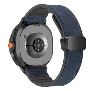 Leather Silicone Band for Samsung Galaxy Watch 8/9 40mm 44mm 8 Classic 46mm Watch Ultra 2026 2025 Magnetic Buckle Strap Bracelet