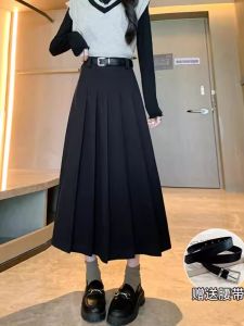 plus Size Womens Suit A-Line Skirt High Waist Woolen Midi Skirt Autumn Winter New Arrival Commute Style Solid Color Skirt