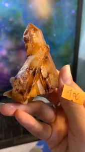 Viên đá thạch anh còn nguyên sơ  pha lê Lemurian tán sắc tinh thể thông đèn thiên nhiên năng lượng cao mã 406