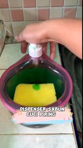 MM - Dispenser Sabun  Cuci Piring Model Mangkok Bulat /Tempat Sabun Cuci Piring Praktis 2in1 Gratis Spons/Tempat Sabun Cair Cuci Piring