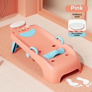 Foldable Childrens Bathing Chair Baby Hair Washing Bed Bench Infant Bathing Supplies Comfortable Soft Plastic Bucket for Kids