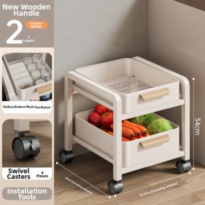 YIXUAN | Multifunctional Mobile Multi-layer Fruit and Vegetable Storage Cart