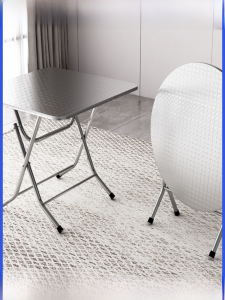 New Arrival Stainless Steel Folding Table Small Square Table For Home Dining Table Night Market Restaurant Rental Simple and Portable round and Square Table
