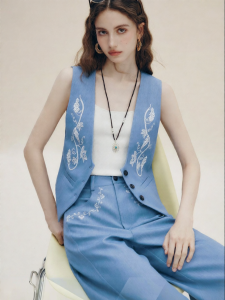 FAMANXUAN | Handmade Beaded Embroidery Vacation Style Fashion Vest Set
