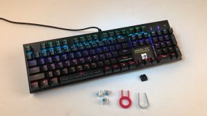 Armaggeddon MKA 7C Blue Switch Mechanical Keyboard | Hot-Swap | 104 Full Size Keyboard | Multicolour LED Light EFX