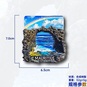 Magnetic Refrigerator Magnets Volcanic Rock Mauritius Travel Souvenirs Home Decoration 3D Magnetic Patches Landscape Patterns