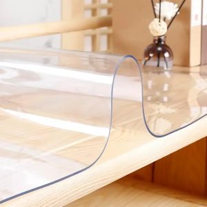 Crystal Clear and Durable PVC Tablecloth - Stain Resistant Easy Maintenance for Busy Lifestyles Ideal for Home