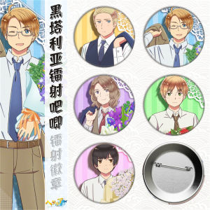 58mm Anime Hetalia: Axis Powers APH Arthur Kirkland Ludwig Beilschmidt Cosplay COSTUME Badge Pin SPTE Tinplate Brooch﻿ Prop
