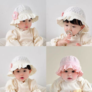 Hat for Baby Girl Princess Baby Hat Korean Sun Protection Hat Big Brim Lace Fisherman Hats Bucket Hats 0-12 Months