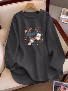 plus Size Womens Long Sleeve Thermal T-Shirt Autumn Winter Loose Fit Base Layer Shirt Warm Comfortable Korean Style round Neck