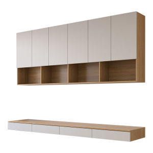 Wall-Mounted Computer Desk Book Desk Study Writing Desk with Cabinet for Bedroom Small Apartment Modern Simple Style Home Furniture