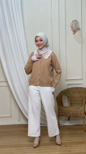 Outer Cardigan Rajut Lengan Panjang Wanita Rebertus Ariela