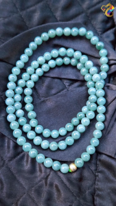 Premium Grade Natural Blue Water Jadeite A-Grade Necklace