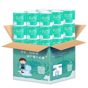 Water Soluble Toilet Paper Core Inner 4 Layers 120g Box of 27 Rolls Dissolving Paper Towels Household Cleaning Supplies