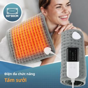 Đệm Sưởi Điện 60x30cm Với 10 Mức Điều Chỉnh Nhiệt Độ 4 Chế Độ Hẹn Giờ Chất Liệu Nhung Mềm Mại Đệm Giữ Nhiệt Cho Bụng Và Tay