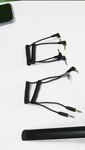 3.5mm TRS to TRS Coiled Microphone Cable for Camera Wireless Mic Audio Microphone Adapter