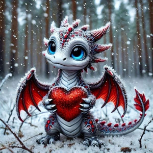 Huacan Full Square Round Diamond Painting Snow Red Heart Little Dragon Diamond Mosaic Animal Landscape Handmade Gift