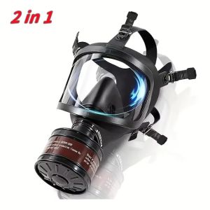 MF14/87 Gas Mask equipped with an activated carbon filter protects against steam chemicals etc.