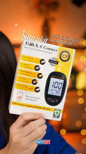 FORA 6 CONNECT - Alat Cek 6in1 Gula Darah + Kolesterol + Asam Urat + B-Keton + Hemoglobin + Hematokrit | Buatan SWISS | Connect Smartphone LED Backlight Metode Terbaru | Multi-Functional Monitoring System with BLUETOOTH