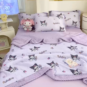 ✨ ห่มแล้วลุกยาว เพราะสบายเกิน ผ้าห่มเย็น ลายการ์ตูน งานป้าย เนื้อผ้าเย็น นุ่มลื่น ไม่เป็นขุย ขนาด 150×200 cm (ขนาด 5 ฟุต)