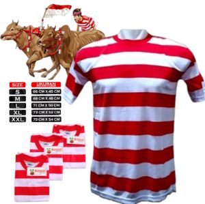 KAOS MERAH PUTIH KHAS TRADISIONAL MADURA ( SAKERA) BISA CUSTOM LOGO NAMA KOTA/ DAERAH DLL