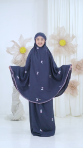 Mukena Anak Katun 2in1 Travel Bordir Motif Coquette Cherry