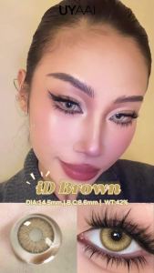 UYAAI | Kính Áp Tròng Màu UYAAI Màu Nâu Tự Nhiên Mềm Mại Chất Liệu HEMA Dùng Hàng Năm - Kính Áp Tròng Màu Xám Cho Mắt