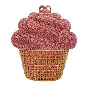 คลาสซิกเลอร์กระเป๋ากระเป๋าออกงานติดเพชร ถือสำหรับความงาม กระเป๋าถือ กระเป๋าแฟชั่น กระเป๋าเครื่องสำอาง คริสตัลโลหะกลวง