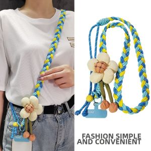ZHENGEGE | Crossbody Thick Six-Strand Braid Long Mobile Phone Strap