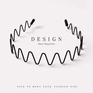 Black Large Wave Hairband Womens Invisible Comfortable Face Washing Hairband Short Hair Transition Period Hair Clip Headwear