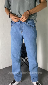 BROTHERHOOD Celana Jeans Panjang Pria Denim Model Standart Big Size Blue Black