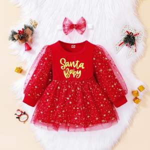 [0-5th] DRESS CHRISTMAS PREMIUM ANAK PEREMPUAN MEWAH ELEGAN FREE BANDO BAJU NATAL SANTA BABY