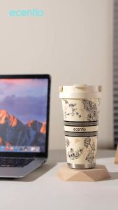 ecentio tumbler minum aesthetic cooler stainless 304 portabel anti tumpah 530ml custom Seri Blossom