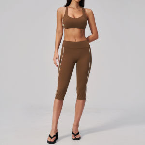 QYUED | Quick-Dry High Waist Slimming Yoga Outfit Set with Padded Bra