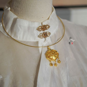 Ancient Chinese Style Childrens Hanfu Accessory Circle Lock Longevity Lock Jewelry Alloy Plated Silver Gold Linglong Si Fan