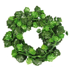 Plastic Green Vine Grape Leaves For Pipe Ceiling Decoration