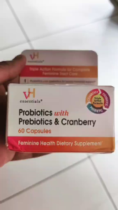 vH essentials Probiotics with Prebiotics and Cranberry Feminine Health Supplement - 60 Capsules